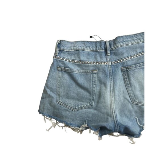 FRAME Light Wash Cutoff Studded Trim Denim Shorts Size 27 - Picture 9 of 9